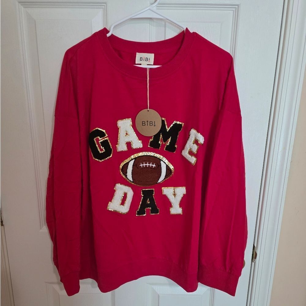 BiBi Vibrant Red Game Day Top NWTS